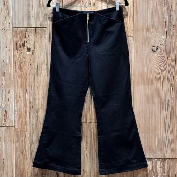 Reformation Watson Black High-Waisted Flared Pants With Back Zipper Closure Size - Picture 1 of 5
